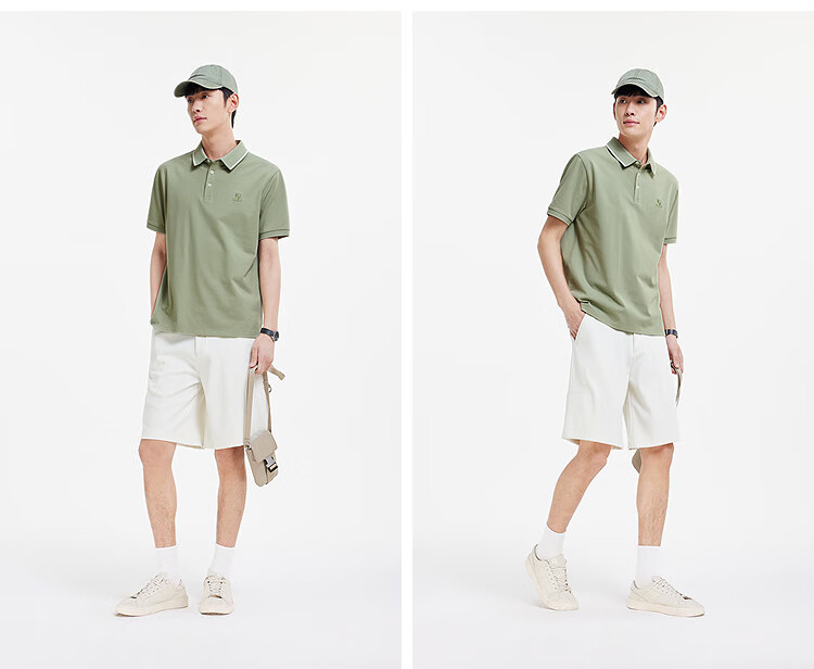 Semir Cool-Feeling Antibacterial | Men's Polo Shirt, Summer Business Short Sleeve, Embroidered Contrasting Collar, T-Shirt Top, Casual Dad Wear 10