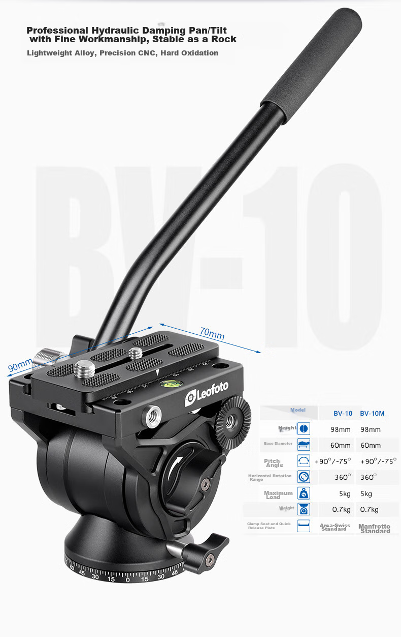Leofoto Gimbal, Hydraulic Gimbal, DSLR And Mirrorless Camera Telephoto Lens for Video Shooting, Bird Photography, Independent Non-Adjustable Damping Panoramic Hydraulic Gimbal BV-15 4