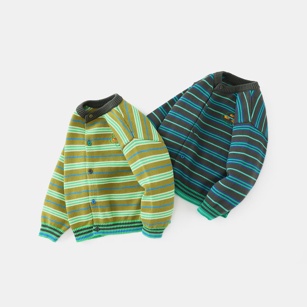 Ciciibear [Pure Cotton] Ciciibear Boys' Cardigan Sweater Spring And Autumn Style Children's Striped Knit Sweater Baby Autumn Long-Sleeve Jacket