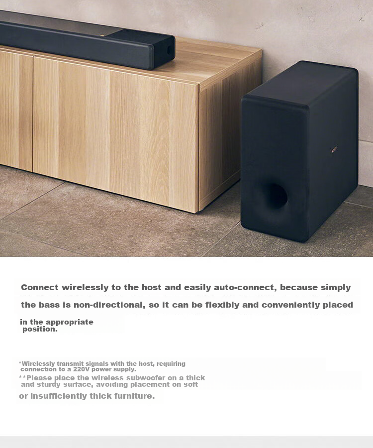 SONY SA-SW7 100W Wireless High-Power Subwoofer, Soundbar, Home Theater System, Compatible with A9M2 A9000 A8000 A3000 3