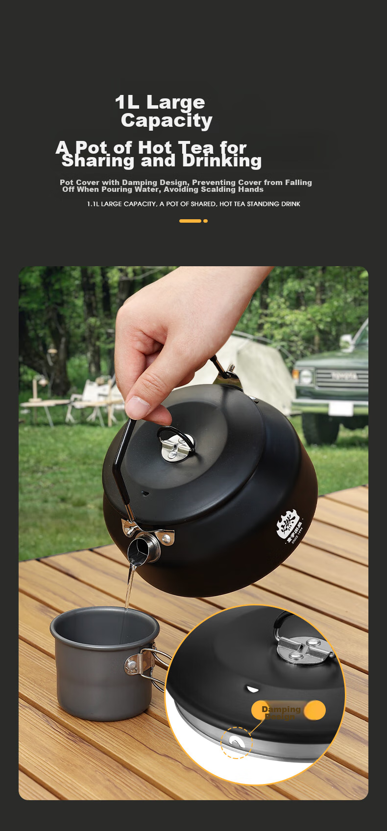 Jinyu Outdoor Kettle, Camping Water Kettle, Picnic Equipment, Stainless Steel Tea Pot, Portable Stove, Camping Water Boiler 7
