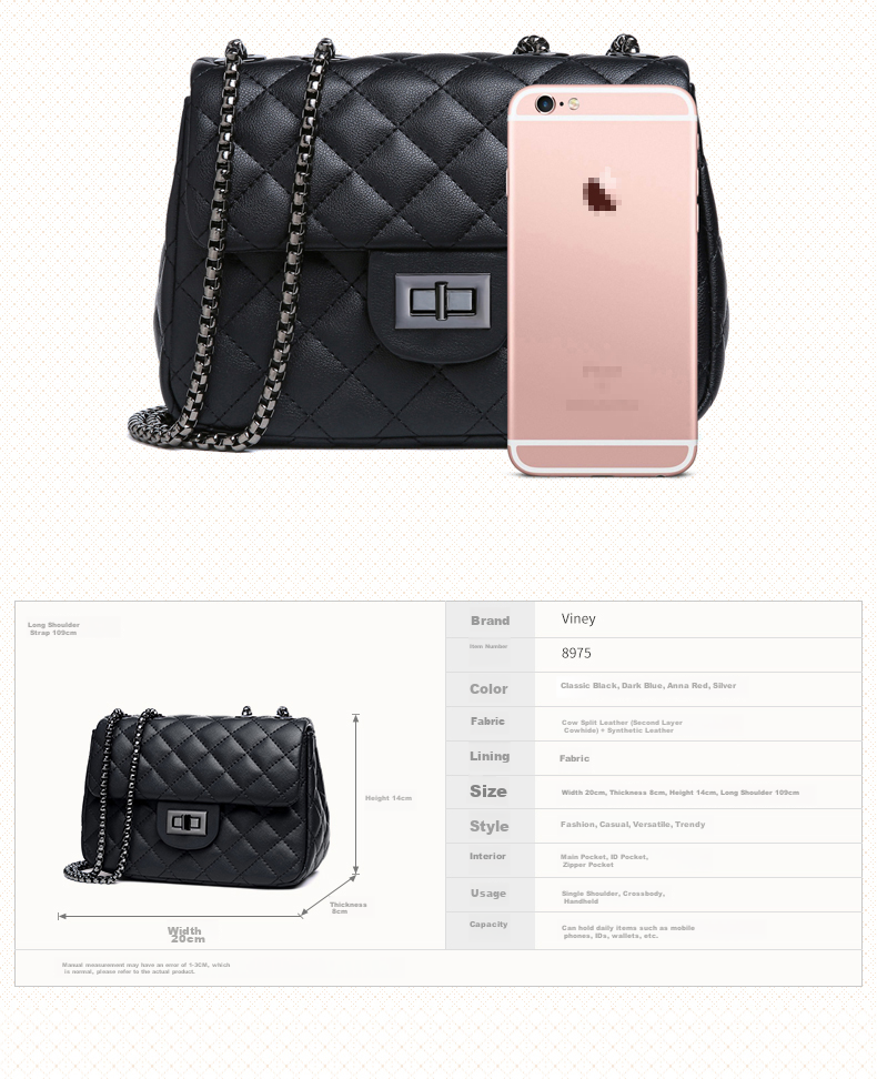 Viney Leather Handbag, Women's Brand Chain Bag, Light Luxury Shoulder Crossbody Bag, Practical Birthday And Mother's Day Gift for Mom 31