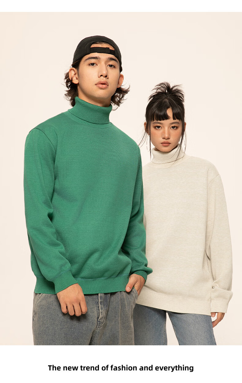 GENIOLAMODE [Endorsed by Ao Ruipeng] Men's Winter High Neck Versatile Base Knit Sweater Black 3XL 7