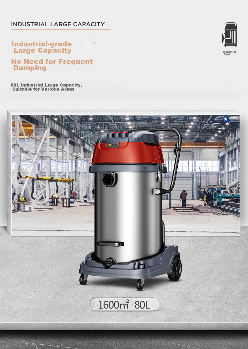 Jienuo 4800W High-Power Wet And Dry Commercial Industrial Large Barrel Strong Suction Vacuum Cleaner for Hotels, Inns, Factories, Workshops JN-701 4