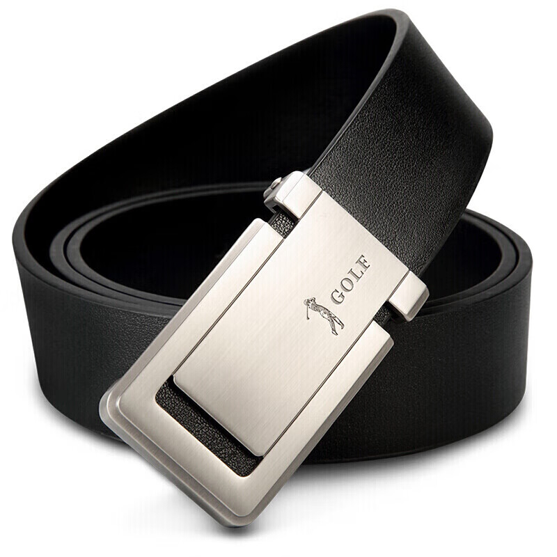 GOLF Top-Grain Leather Men's Belt with Buckle, Business Casual Trouser Belt, Gift Box Set, Gift for Boyfriend Or Father