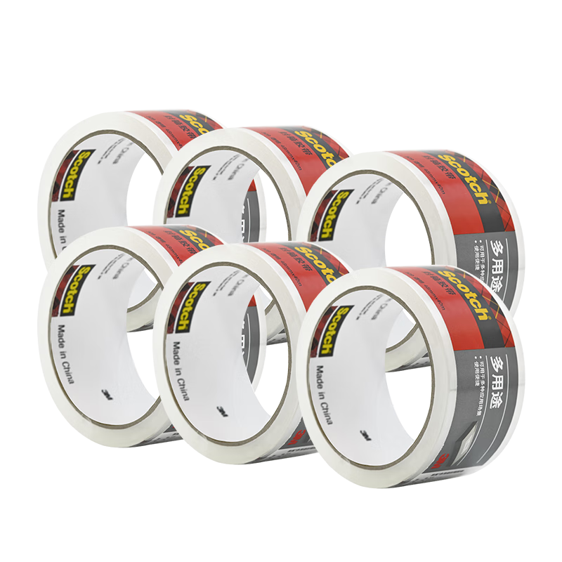 3M Scotch Transparent Multipurpose Packing Tape, Office Supplies for Bundling, Packaging, Moving, Transporting And Fixation, 309, 48mm*40m, 6 Rolls
