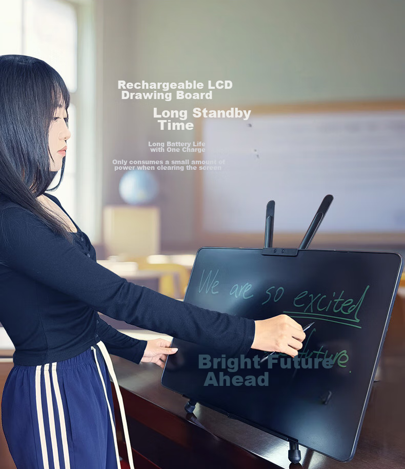 Newsmy 20-Inch Rechargeable LCD Large Screen Math Electronic Blackboard Writing Tablet for Children, Drawing Board for Office Use, Writing Pad for Boys And Girls, Children's Day Birthday Gift, Black 10