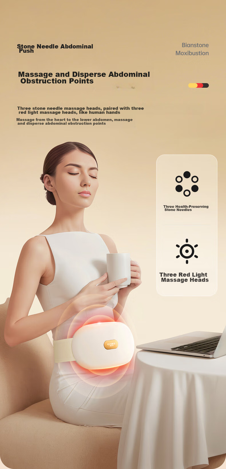 CLORIS German Lumbar Massager Waist Massager Lumbar Muscle Strain Relief Heating Waist Support Pain Relief Device Birthday Gift for Parents and Wife H869 4