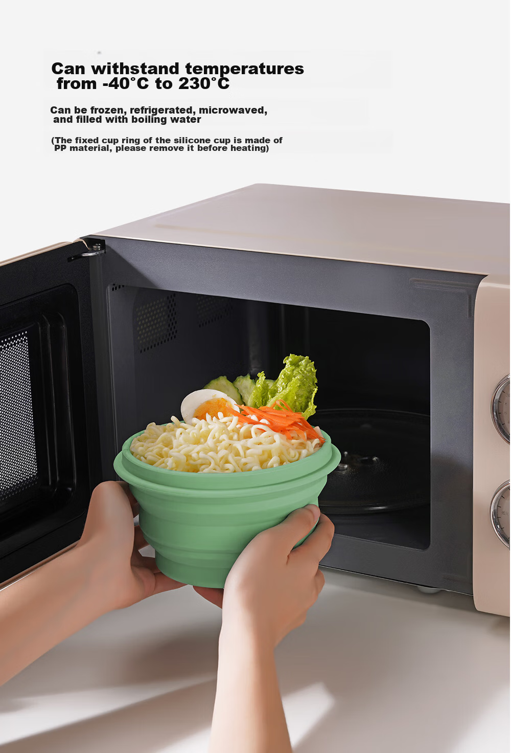 M Square Folding Bowl Portable Travel Silicone Cup Bowl Food-Grade Ramen Bowl Camping Picnic Baby Bowl Blue Large Bowl 9