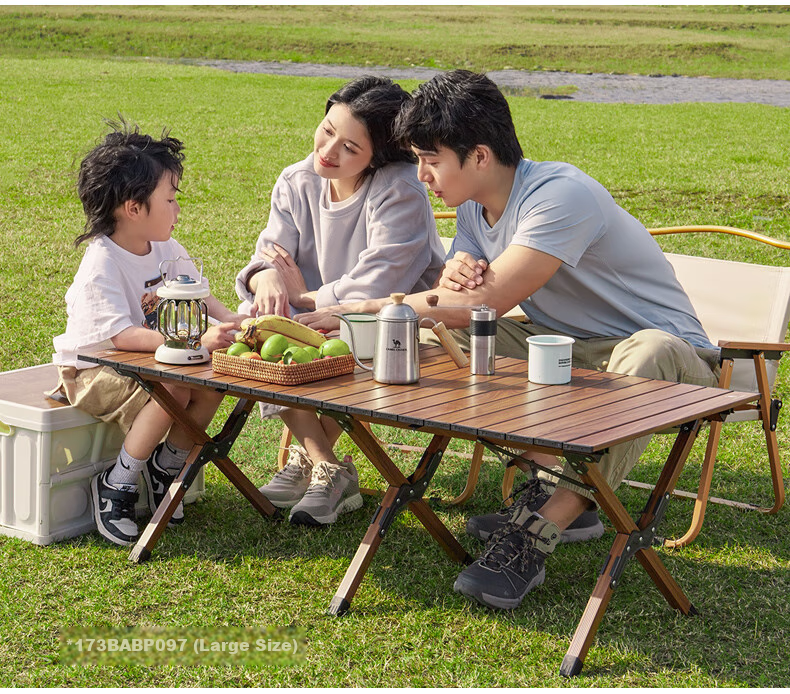CAMEL Portable Camping Table And Chair Set, Outdoor Folding Table, Carbon Steel Picnic Table, Night Market Stall Egg Roll Table, Folding Chairs 11