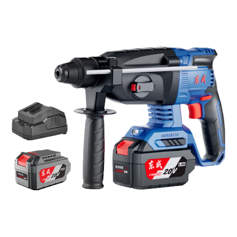 Dongcheng 20V Rechargeable Brushless Three-In Lithium-Ion Hammer Drill, Electric Pick, Impact Drill, Concrete Drill DCZC04-24H2M