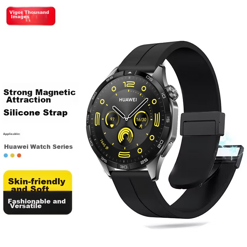Weiqiantu [Magnetic Silicone] Compatible with Huawei GT7/GT6/GT5/Pro Watch Band, Watch6/6pro/Watch5/Buds2/GT4/3 Silicone Strap, Extraordinary Master 2 Men's Style