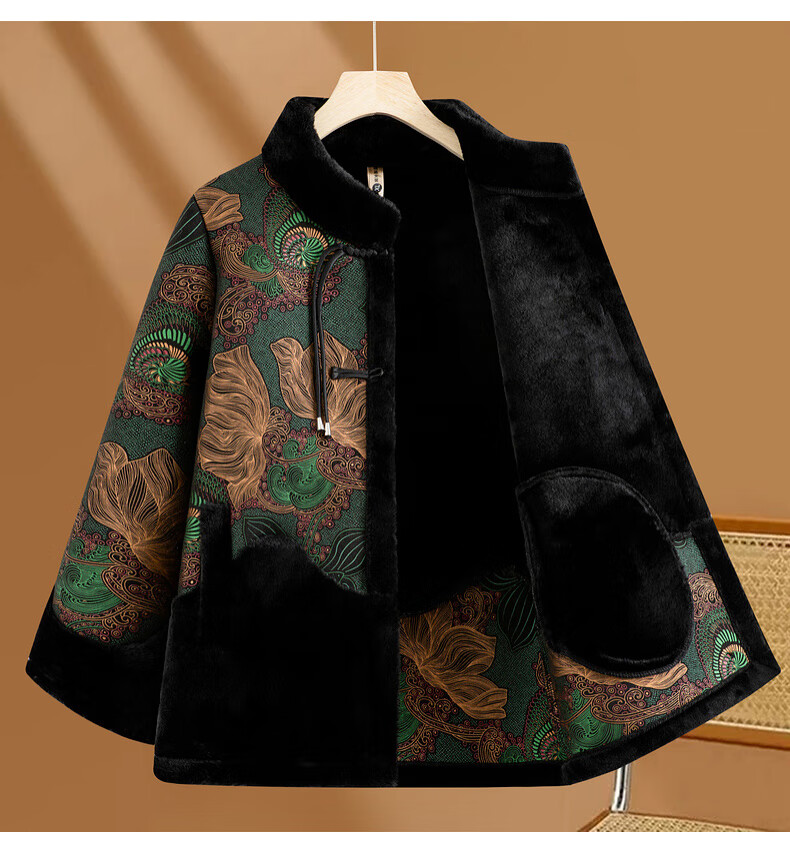 Fengxiao Stylish Winter Coat for 50-60 Year Old Middle-aged and Elderly Women, High-end Plus Size Autumn and Winter Outerwear for Mature Ladies 3