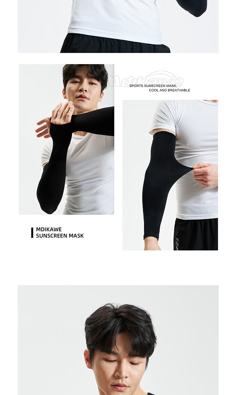 Mdikawe [Two Pairs] Ice Silk Arm Sleeves for Men And Women, Sun Protection Cooling Arm Covers for Summer Driving, Outdoor Sports, Cycling, UV Protectio 3