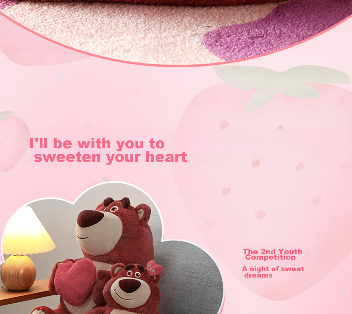MINISO Strawberry Bear Large Plush Doll Toy, Bedtime Companion Pillow, Birthday Gift for Girls, Officially Licensed 10