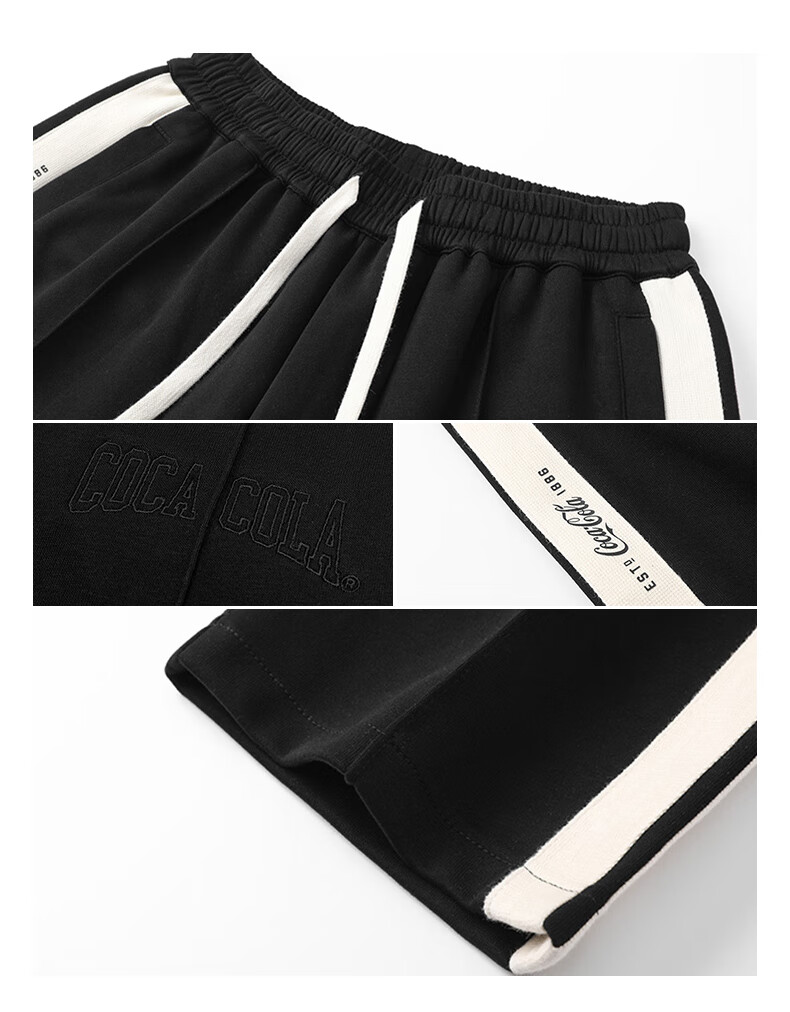 Coca-Cola Casual Pants for Men, Spring And Summer American-Style Trousers, Sports Pants, Straight-Leg Pants, Sweatpants, Black Regular, S (90-110 Jin) 20