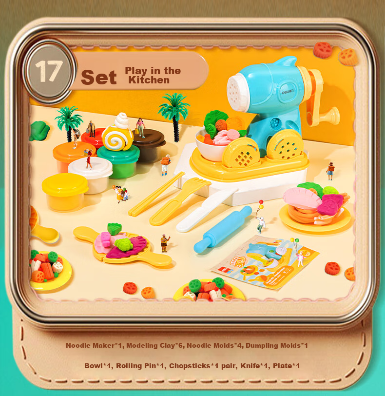 Deli 24-Color Food-Grade Colored Clay Non-Clay Play Dough Toy Birthday Gift Craft YC180-24A 8