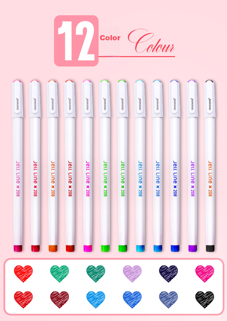Monami [Back to School Essential] Monami (Monami) Needle-Tip Gel Pen Set with Frosted Colorful Barrel, Ballpoint Pen, Signature Pen, 0.5mm Black Ink, 02091-6 Pack 12