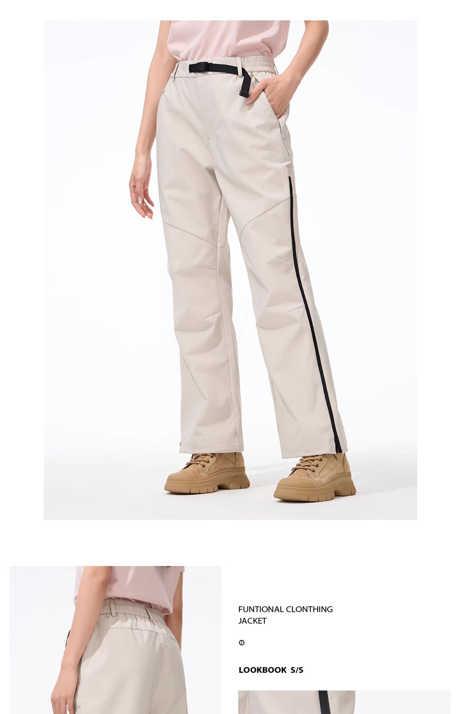 CAMEL Panda Mountain Outdoor Casual Pants, Cool-Feeling Windproof Fashionable Trousers, A34BA68195, Phantom Black, L 22