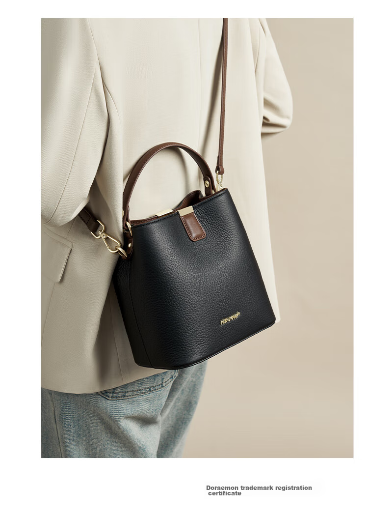 Aokang Women's Handbag, Trendy Cowhide Bucket Bag, Light Luxury Crossbody Shoulder Bag, Birthday Mother's Day Gift for Girlfriend Or Wife 16
