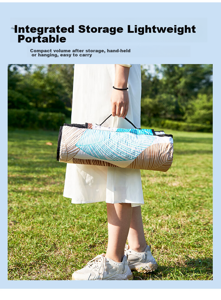 WhitePeak Ultrasonic Picnic Mat, Triple-Layer Thickened Moisture-Proof Mat, Park Leisure Mat, Large Area Suitable for Multiple People to Lie o 9