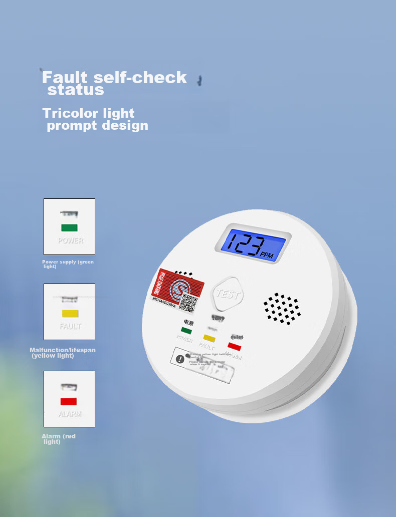 LFang SN-801 Carbon Monoxide Alarm Detector, Coal Stove Charcoal Warning Device, Honeycomb Gas Alarm 5