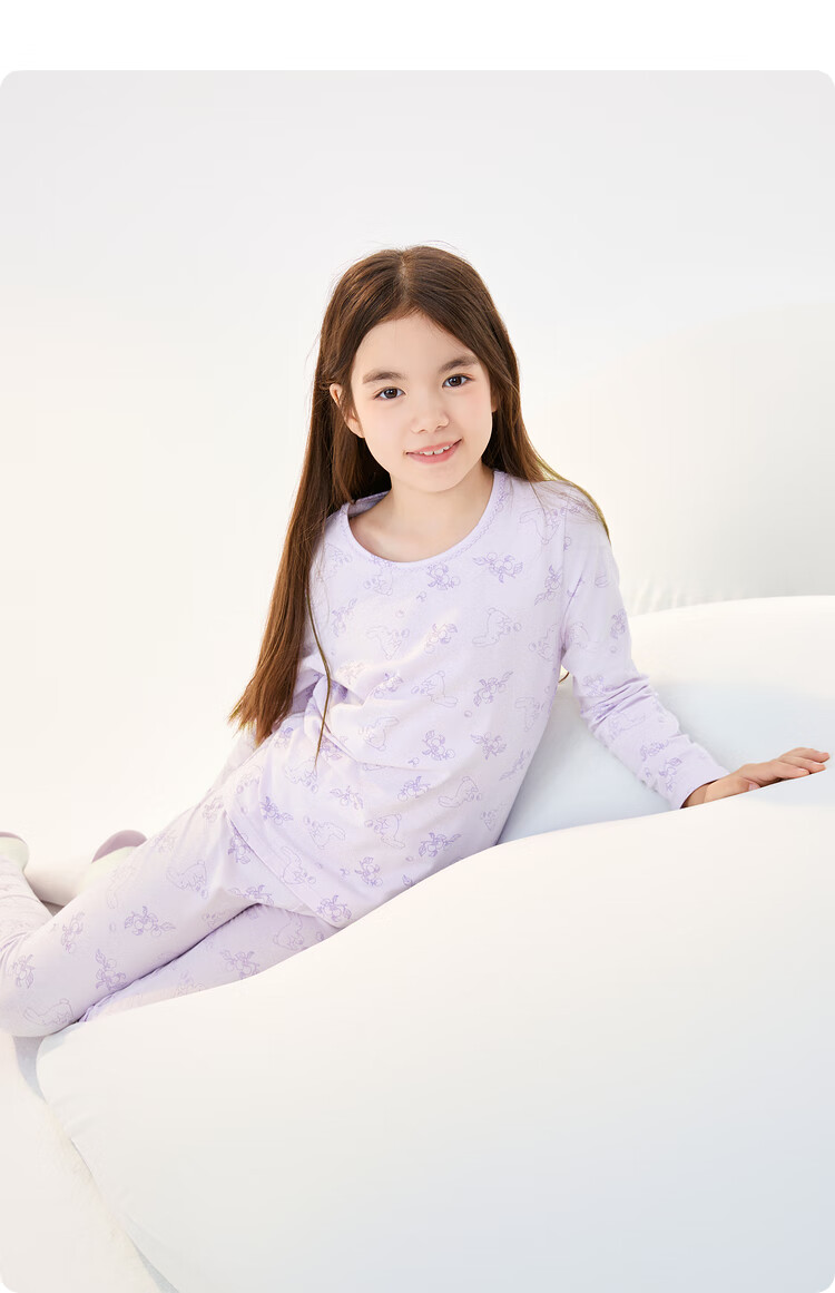 BALABALA Girls' Underwear Set, Cotton Autumn Children's Base Layer, Baby Thermal Underwear, Autumn Top And Pants, Pajamas, 208924169004 11