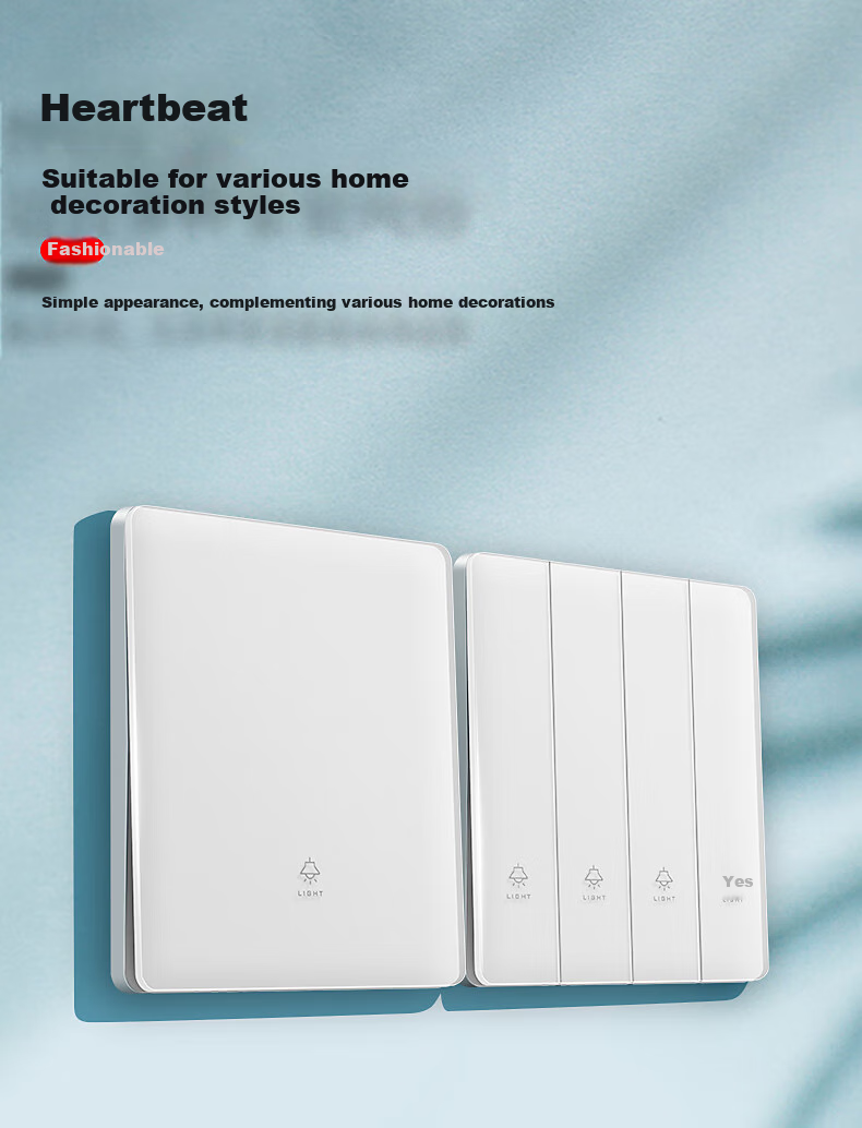 International Electrical White Matte Skin-Feel Tempered Glass Switch Socket Panel, 86-Type Household Wall-Mounted Single Switch with Five Holes, Five-Hole Socket 13
