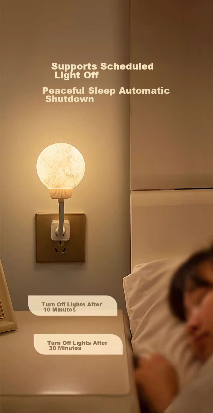 Heart Lock Voice-Controlled Moon Night Light Smart Voice-Controlled Lamp Bedroom Bedside Mood Light Language-Controlled Sensor Light Birthday Gift 6