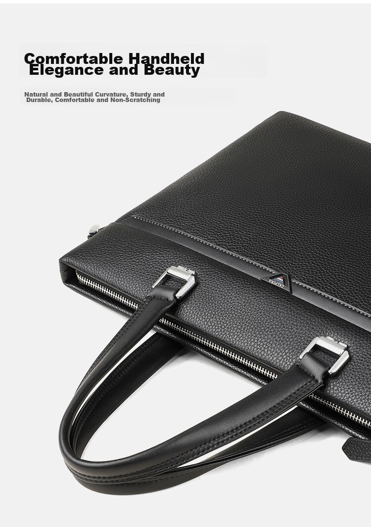 L'ALPINA Italian Briefcase, Men's Leather Handbag, Laptop Business Crossbody Shoulder Bag 9