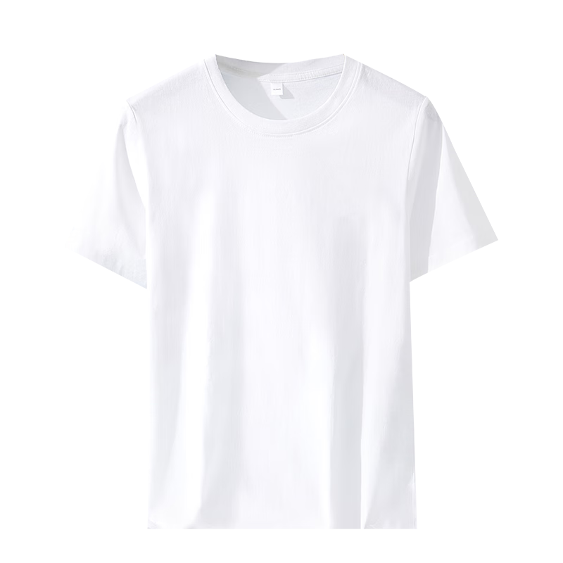 Comfortable and Cool 100% Cotton Men's Short Sleeve T-shirt Men's Ribbed Base Sweatshirt Loose Casual Sports Round Neck Top