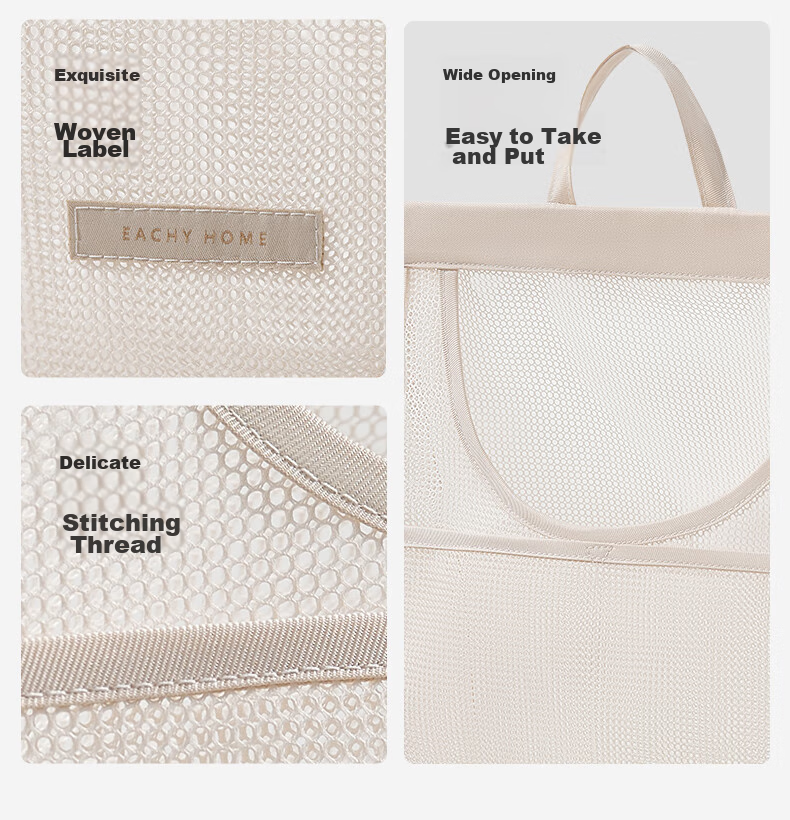 EACHY Onion, Ginger And Garlic Storage Bag Hanging Mesh Pocket Wall-Mounted Kitchen Vegetable Breathable Multifunctional Storage Bag Small Size 17