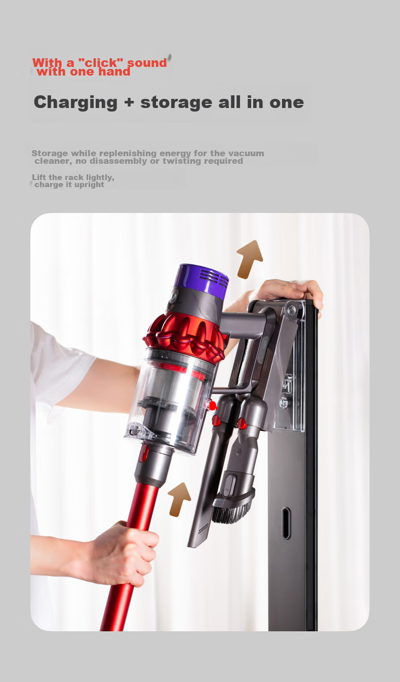 Brateck Vacuum Cleaner Stand, No Drilling Required Wall Mount Bracket, Suitable for Dyson Vacuum Cleaners G5 V8 V10 V12 V15 Storage Rack, Dyson Stand, Dyson Vacuum Cleaner Accessories L500 15