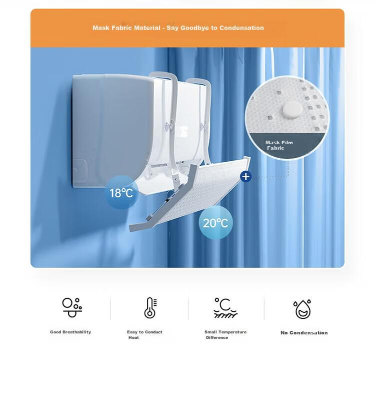 LYNN Air Conditioner Windshield, Filtered Anti-Direct Blowing Curtain, Negative Ion Filter, Efficient Antibacterial, Suitable for Postpartum Care 9