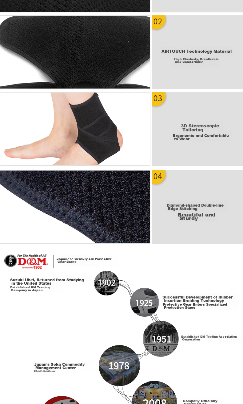 D&M Summer Sports Ankle Brace, Sprain Protection, for Running, Basketball, Soccer, Foot And Ankle Support, Sprain Prevention, Japanese Import, One Piece 9