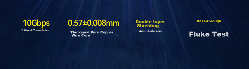 SAMZHE CAT6A Double-Shielded Network Cable [0.57±0.008mm Pure Copper Core] 10 Gigabit Anti-Interference, for Engineering And Home Network POE Monitoring, 50 Meters LC6050 2
