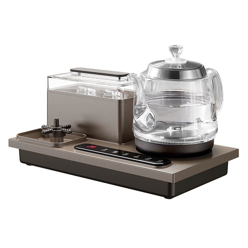 CHIGO Fully Automatic Water-Refilling Electric Kettle, Tea Station All-In Machine, Washable Cup High-Temperature Steam Disinfection Guest Tea Brewing Special Electric Tea Stove, 316L Stainless Steel JBL-C110