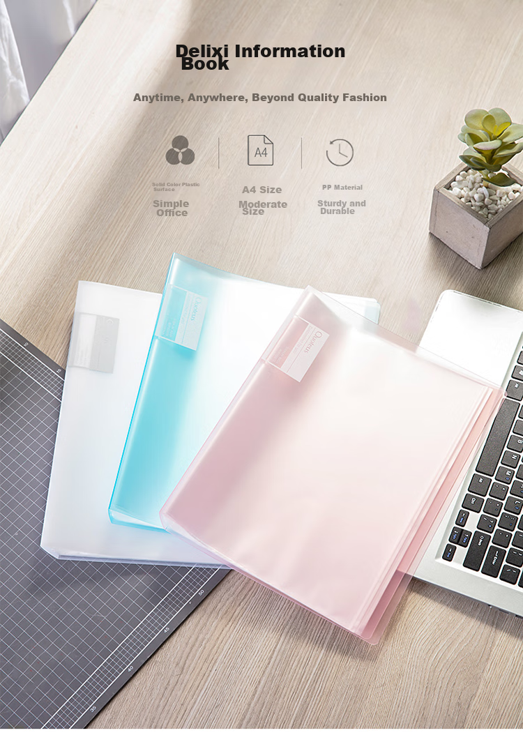 Deli A4/60-Page Document Folder for Primary And Secondary School Students, Exam Paper Storage Folder, Prenatal And Maternity Check-Up File Organizer with Loose-Leaf Pockets, File Holder 72557 Blue 1