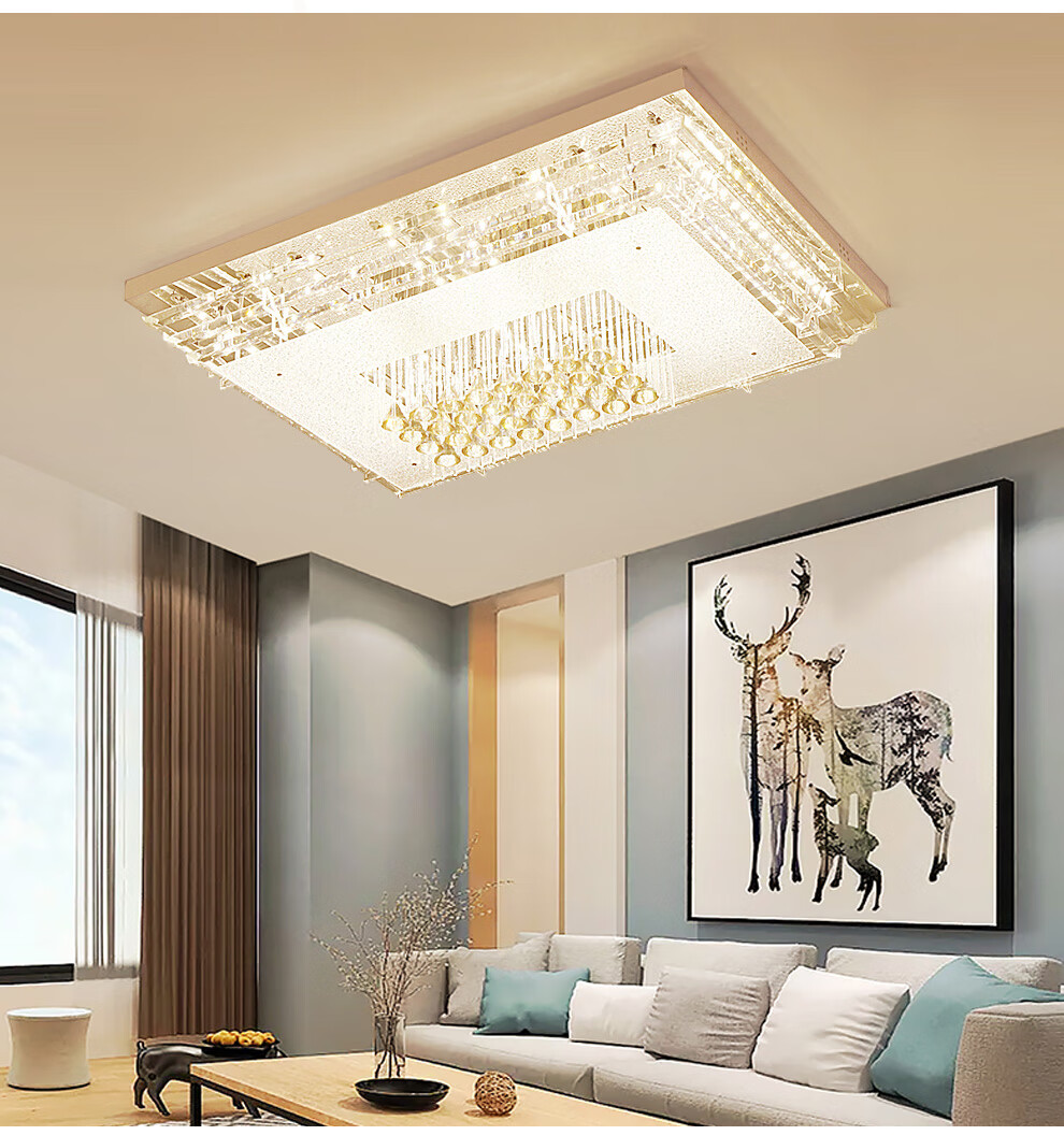 灯水晶灯长方形简约现代led吸顶灯卧室灯具套餐组合 | 居家 | 京东