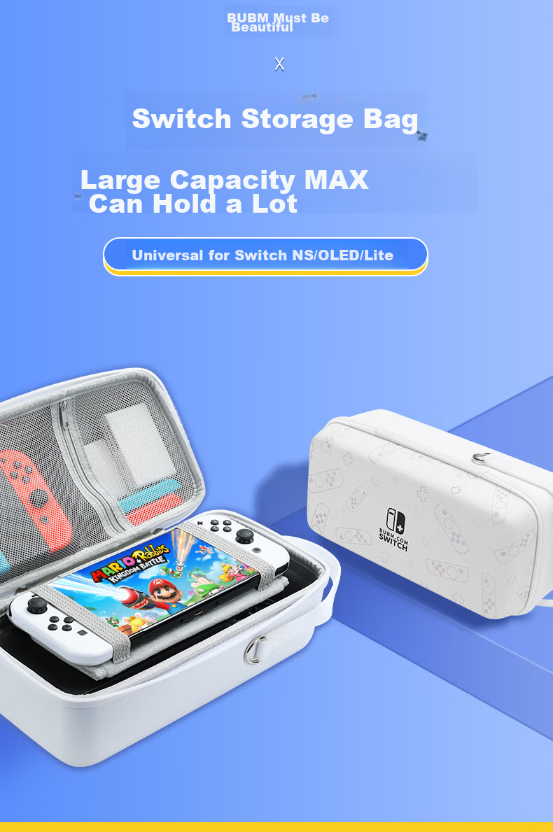 BUBM Switch Controller Storage Case, Joy-Con Storage Pouch, JC Detachable Controller Protective Cover, NS Hard Shell, Supports Storage with Case, Can Hold Card Straps, Transparent Case 1