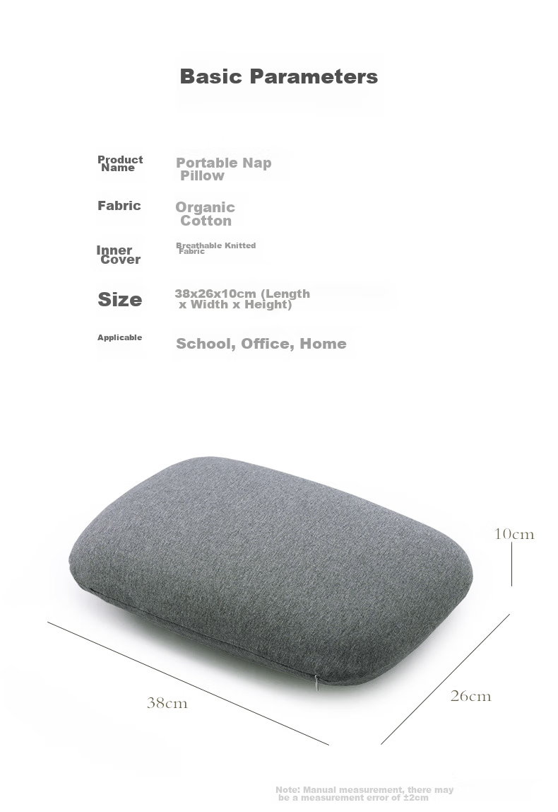 AVIVI Nap Pillow, Student Prone Sleeping Pillow, Office Nap Aid, Small Pillow, Lumbar Support Cushion, Children's Hugging Pillow, Ice Silk Style, Light Gray 11