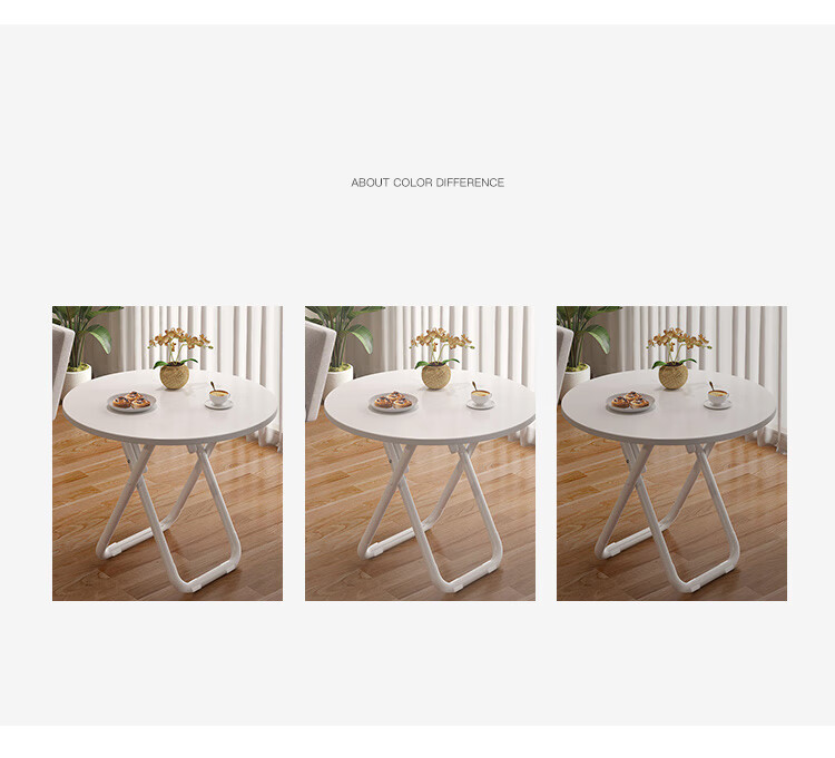 Churong Folding Table Home Rental Foldable Dining Table Simple Outdoor Portable Small Table CJ162 Round 70 16