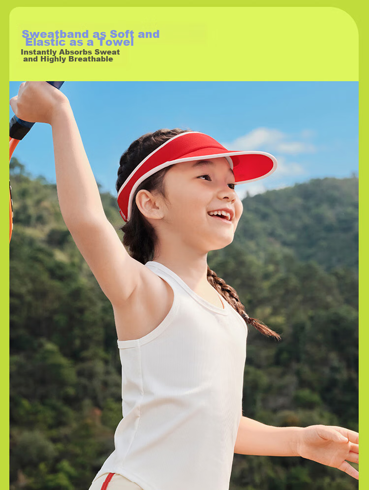 Beneunder Children's Sun Protection Hat, Sun Visor Cap for Boys And Girls, Open-Top Sports Baseball Cap DS56824, Raspberry Red 7