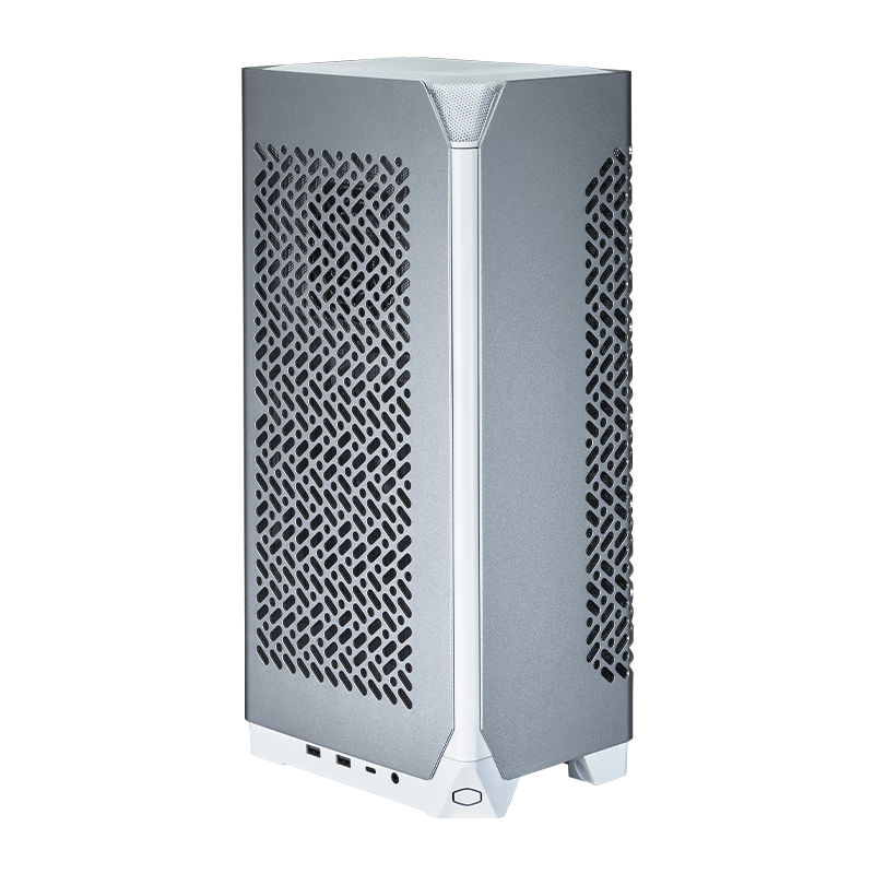 CoolerMaster NCORE 100 AIR High-Performance ITX Small Case, Mini PC Tower, White Aluminum Shell (14.7L / Pre-Fitted Fans / with PCI-E 4.0 Extension Cable / Type-C)