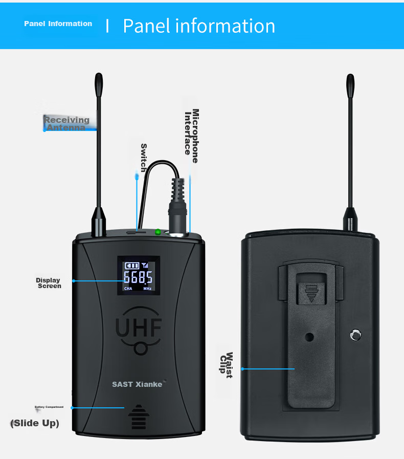 SAST OK-12 Professional Wireless Microphone System, Dual-Channel Microphone for Home Karaoke, Stage Performance, KTV Singing, Wedding Ceremonies, Meetings, U-Segment Professional Dual-Channel Microphone [Head-Mounted] 11