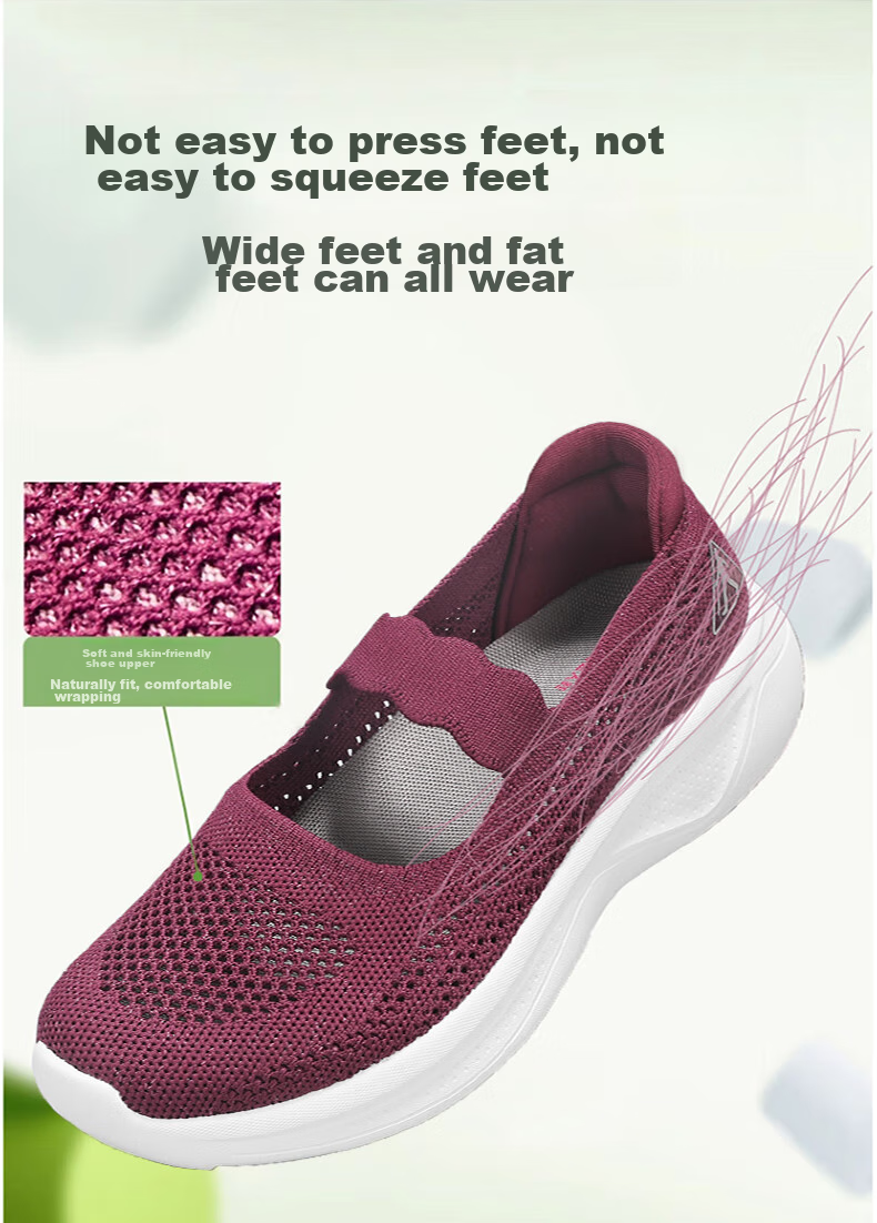 Zulijian Elderly Shoes, Autumn New Style Women's Slip-On Shoes, Mom Shoes, Middle-Aged And Elderly Casual Women's Shoes, 8643K Purple, Size 35 9