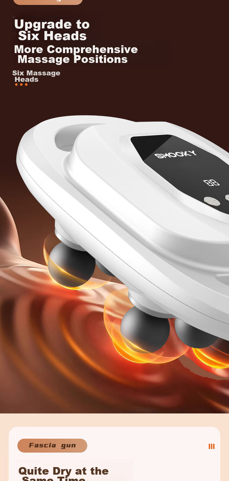 SMOOKY Six-Head Fascia Gun, Home Massage Gun, Muscle Fascia Relaxation Device, Fascia Massage Roller Machine 5