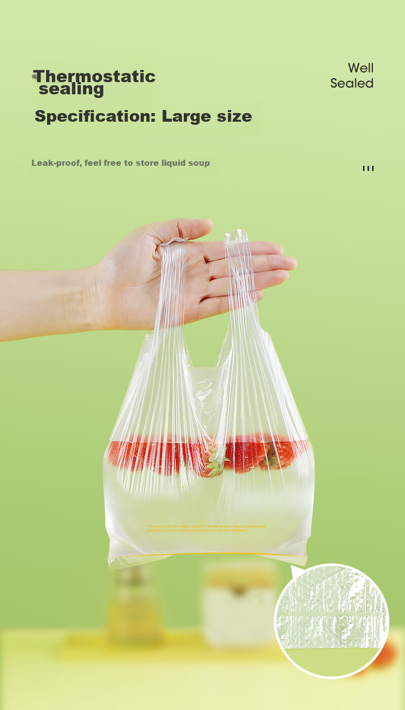 MARYYA Disposable Food-Grade Storage Bags, Large Size 80 Pieces, 40x50cm Plastic Bags, Thickened, for Vegetable Refrigeratio 11