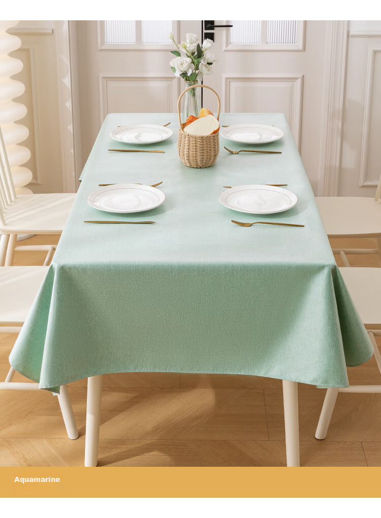 JD Original Large White Tablecloth, Waterproof And Oil-Resistant, Washable Fabric Table Cover, Thickened Table Mat for Dining Table And Coffee Table, 137x180cm 22