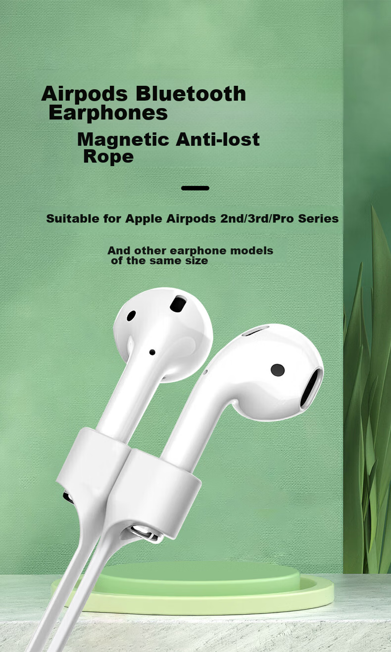 Masentek Compatible with Apple AirPods Pro, First And Second Generation Bluetooth Earphones, Anti-Loss Lanyard, Anti-Drop Device, Magnetic Anti-Fall Protection, In-Ear Accessory Case Cord 1